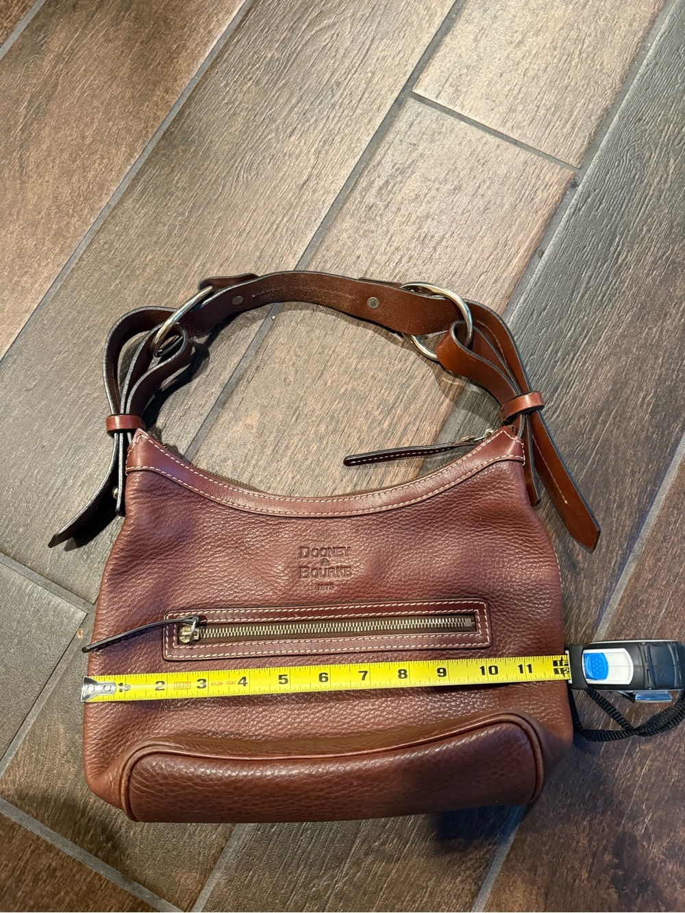 Dooney & Bourke Chestnut Brown Pebble Leather Shoulder Bag - Picture 10 of 11